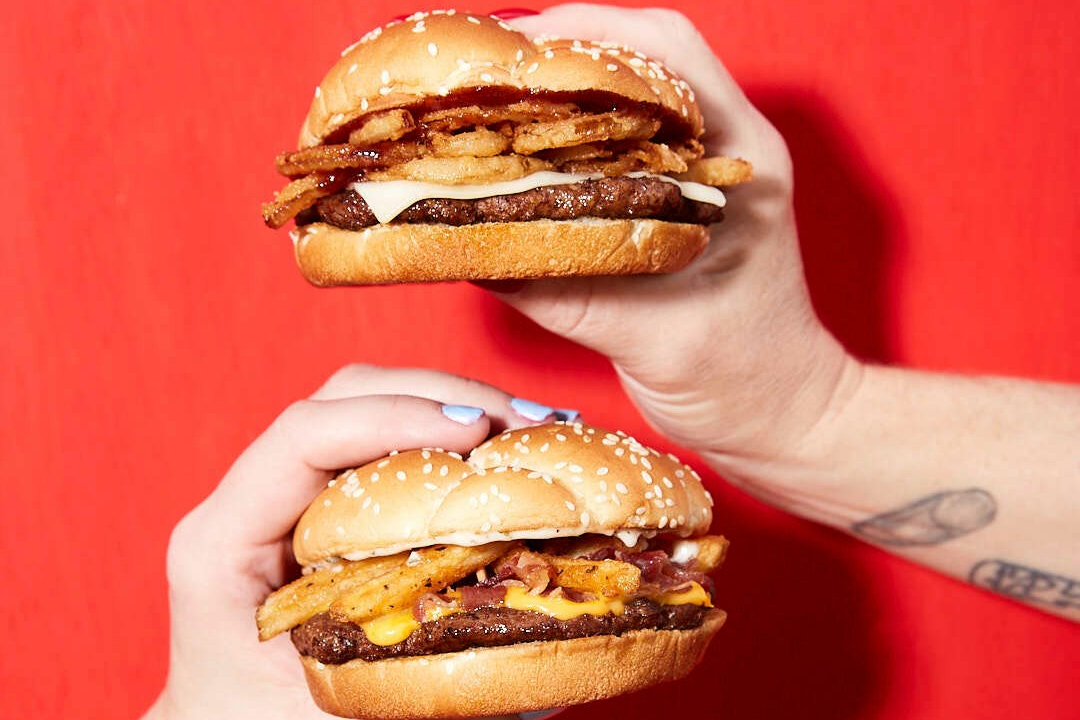 Checkers and Rally's BBQ Swiss Burger Fully Loaded Fry Burger