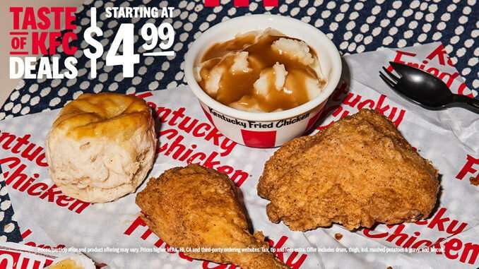 KFC Taste of KFC Meal Deals Value Menu