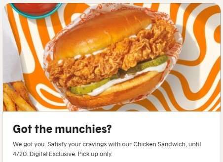 Popeyes Munchies Menu for 4/20/2024